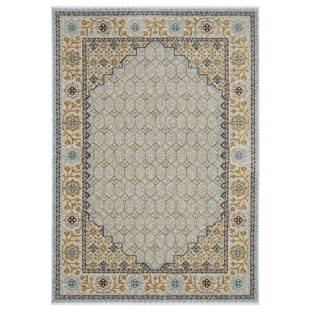Oriental Weavers Capella Blue and Gold 3"3" x 5" Area Rug, , large