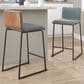 Lumisource Mason Mara Counter Stool with Green Cushion in Black and Walnut (Set of 2), , large