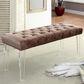 Furniture of America Sasse Button Tufted Upholstered Bench in Brown, , large