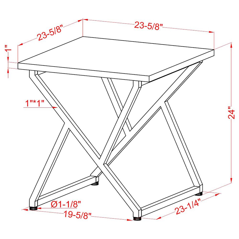 Furniture of America Moser Coffee Table Set in Glossy White and Chrome &#40;Set of 2&#41;, , large