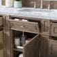 James Martin Vanities Bristol 60" Single Bathroom Vanity in Whitewashed Walnut with 3 cm Carrara White Marble Top and Rectangular Sink, , large