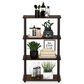 HOMLUX Turn-N-Tube 4-Tier Multipurpose Shelf Display Rack in Walnut and Brown, , large