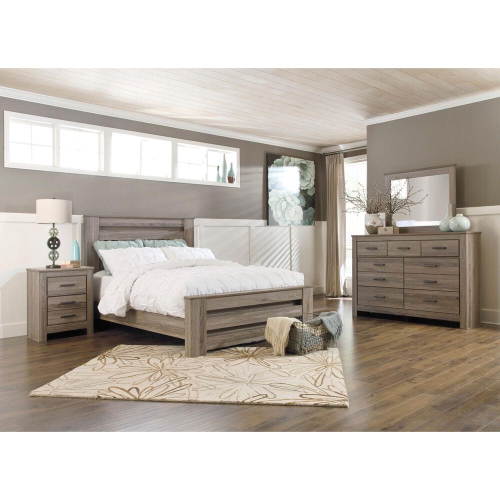 Ashley Zelen 3-Piece Queen Bedroom Set in Warm Gray, , large