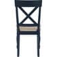 Steve Silver Darcy Round Dining Table and 4 Dining Side Chairs in Natural and Blue, , large