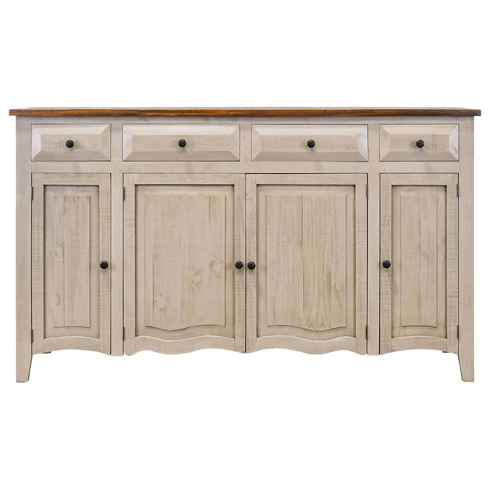 Rustic Imports Linden 4-Drawer Console in Old Gray and Tobacco, , large
