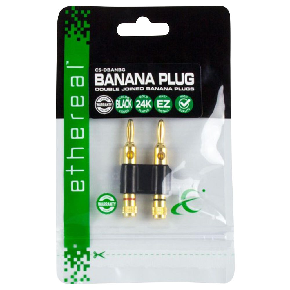 Helios Double Banana Plug in Black and God, , large