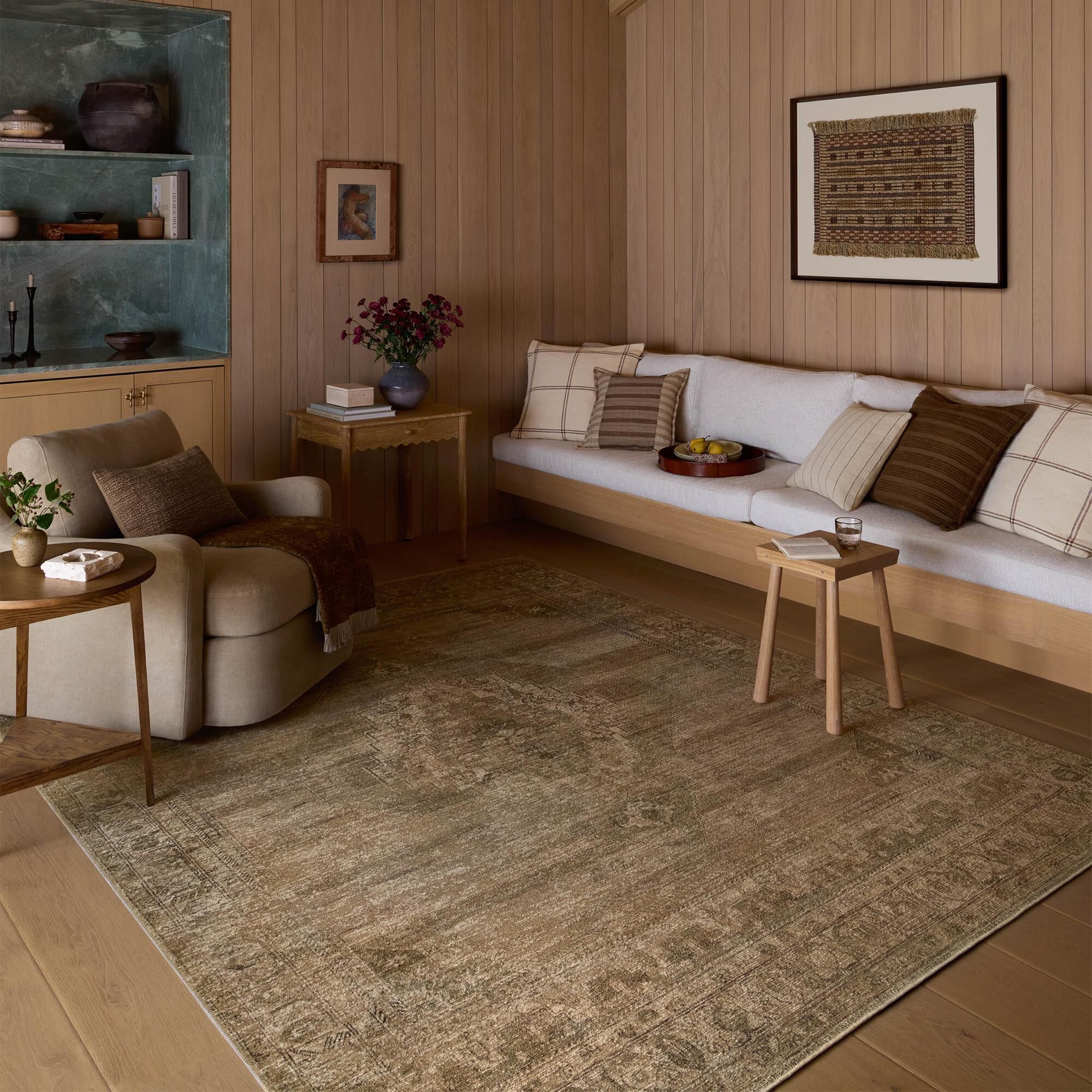Amber Lewis x Loloi Cambria Taupe and Antique Bronze 5' x 7'6