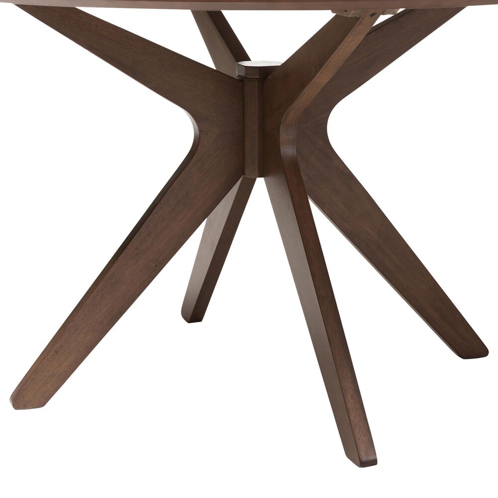 Baxton Studio Monte 47" Dining Table in Walnut Wood - Table Only, , large