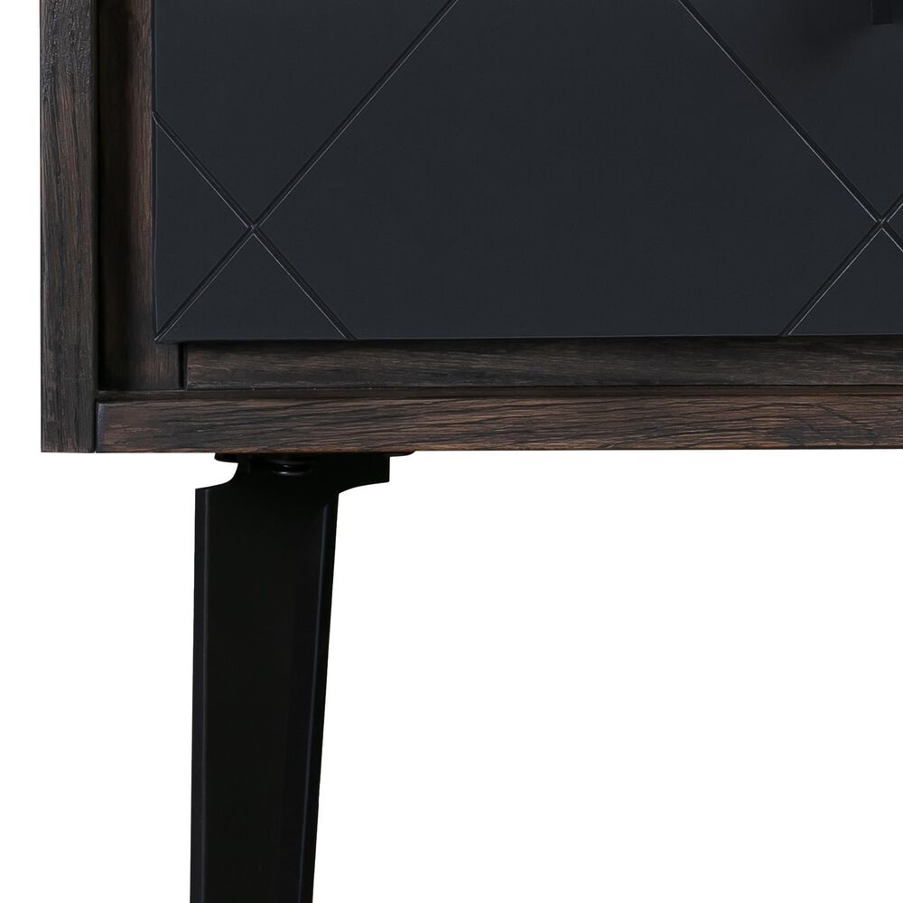 Blue River Cross 1 Drawer Nightstand in Dark Gray, , large