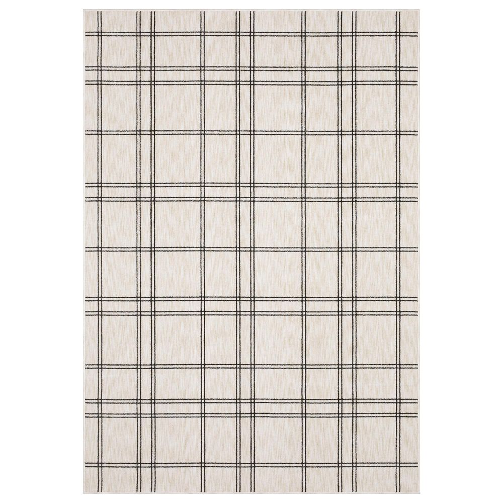 ROW by Oriental Weavers Hunter Plaid Beige and Black 5"3" x 7"6" Area Rug, , large