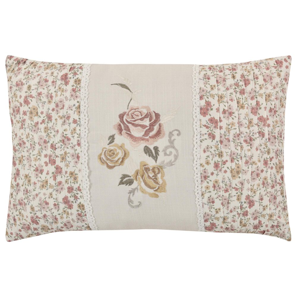 J. Queen New York Chablis 13" x 21" Lumbar Pillow in Rose, Gold, Taupe and Green, , large