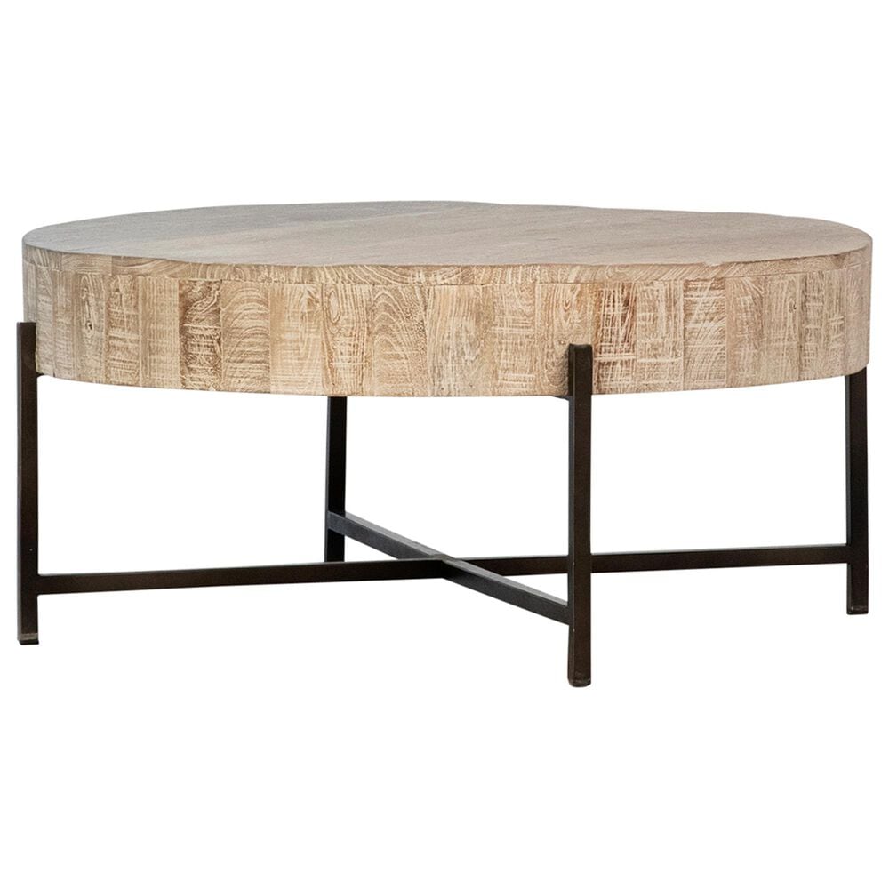 Blue Sun Designs Sison Coffee Table in White Wash and Black, , large
