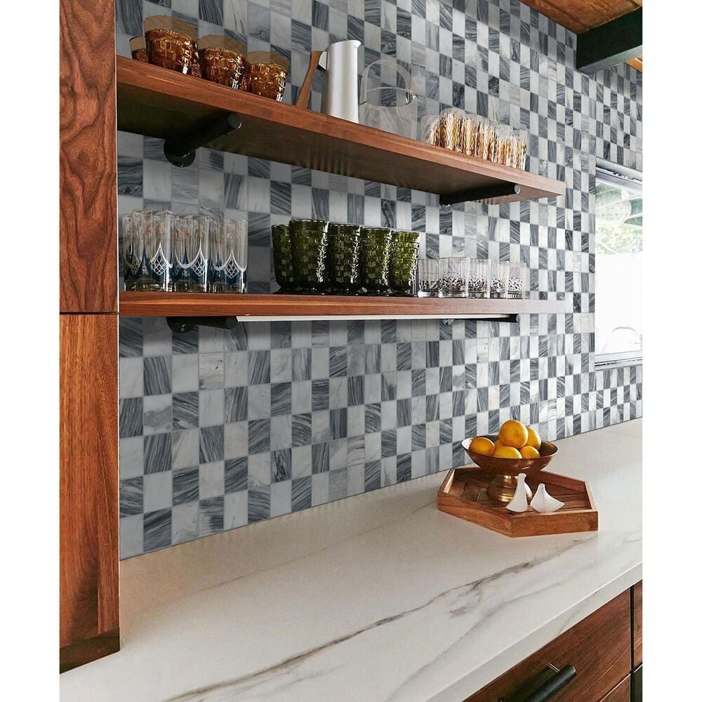 MS International Firenze Blend 3 x 3&quot; Square on 12&quot; x 12&quot; Marble Mosaic Sheet, , large