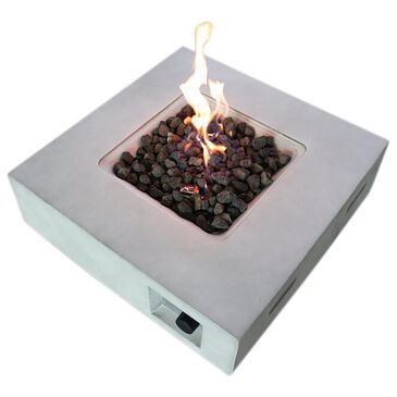 Living Source International Santiago Patio Square Fire Pit Table in Off-White, , large