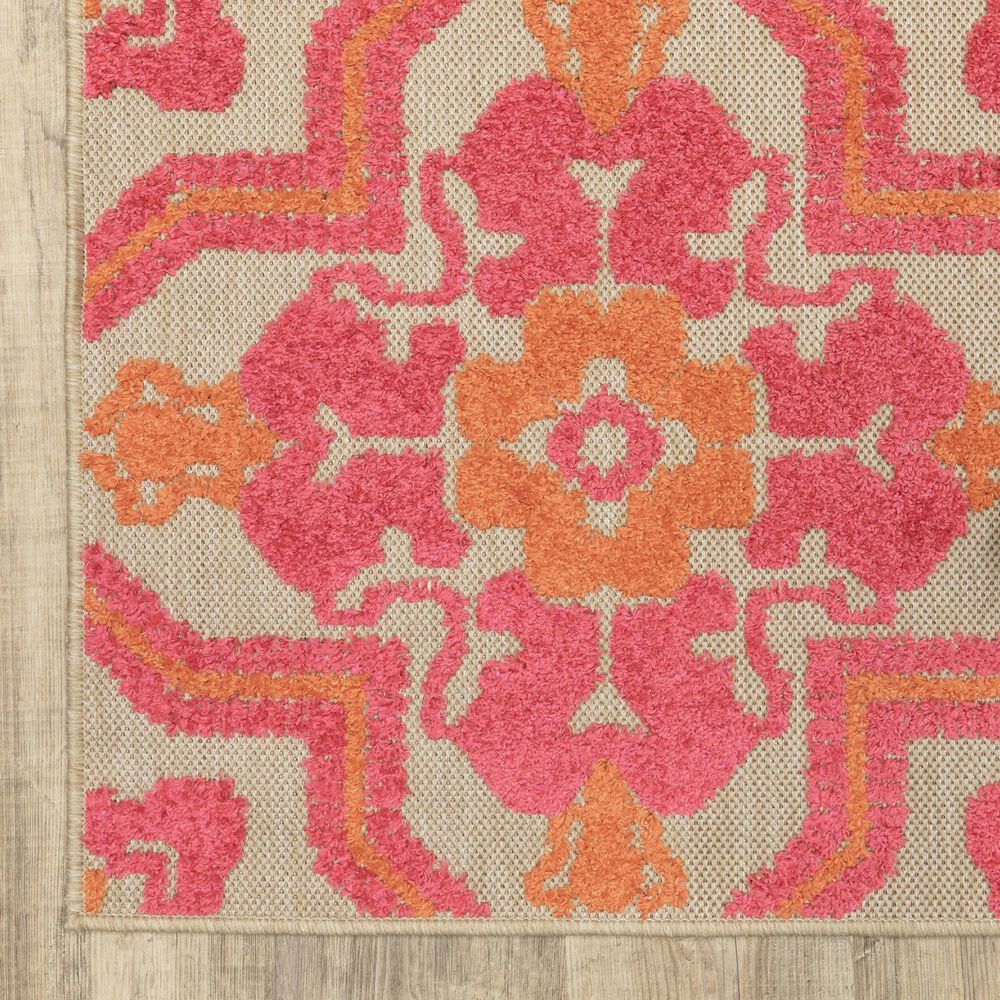 Oriental Weavers Cayman Sand and Pink 7'10" x 10'10" Indoor/Outdoor Area Rug, , large