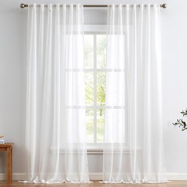 Pem America Cannon Sheer 84" x 50" Window Panel in White (Set of 2), , large