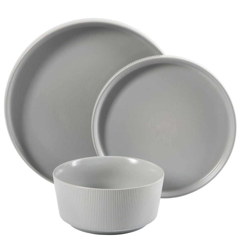 Gibson Homewares Dempsey Road 12-Piece Dinnerware Set in Matte Grey, , large