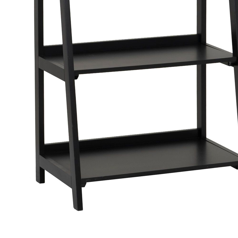 Linon Home Decor Charlotte 5-Shelf Ladder Bookcase in Black, , large