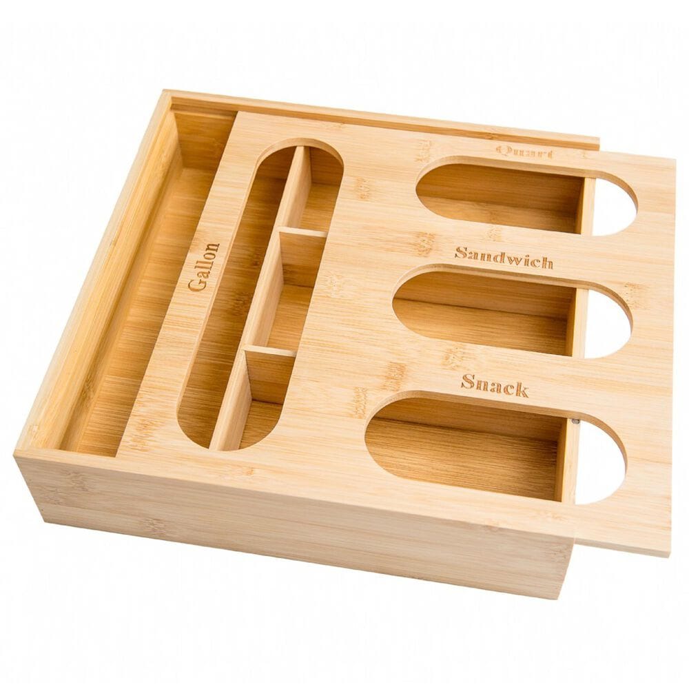 Lipper International Bamboo Storage Bag Holder in Brown, , large