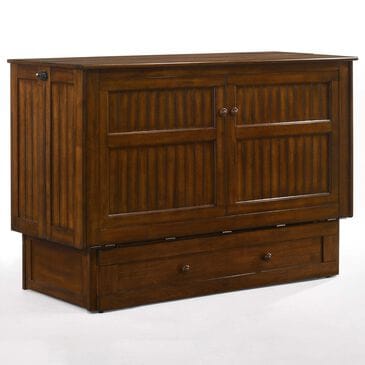New Day Furniture Daisy Queen Murphy Cabinet Bed in Black Walnut with Mattress, , large