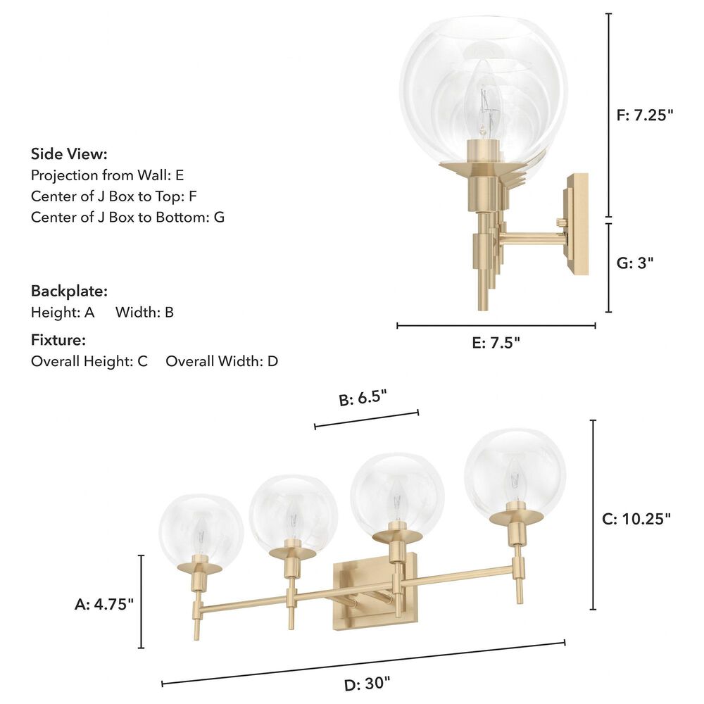 Hunter Xidane 4-Light Vanity in Alturas Gold, , large