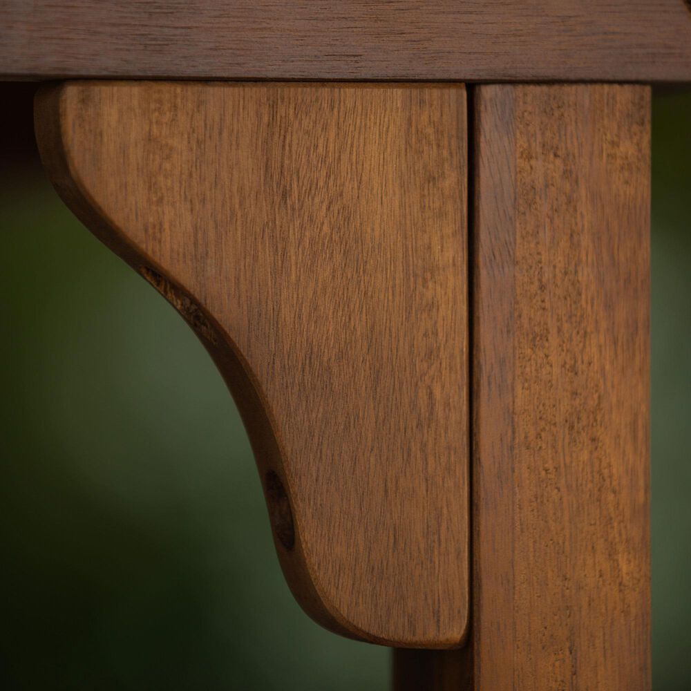 Walker Edison Acacia Wood Patio Butterfly Dining Table in Dark Brown