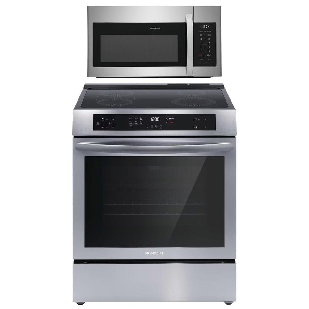Frigidaire 2-Piece Kitchen Package with 5.3 Cu. Ft. Freestanding Induction Range and 1.8 Cu. Ft. Over-The-Range Microwave in Stainless Steel, , large
