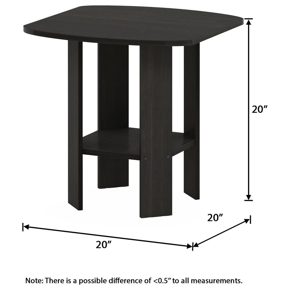 HOMLUX 1-Shelf End Table in Espresso, , large