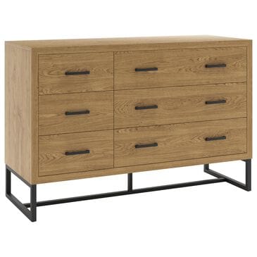 Eastern Shore Newport 6-Drawer Dresser in Natural Oak and Matte Black, , large