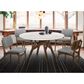 Blue River Venus and Lima 5-Piece Dining Set with Gray Cushion in Walnut and White, , large