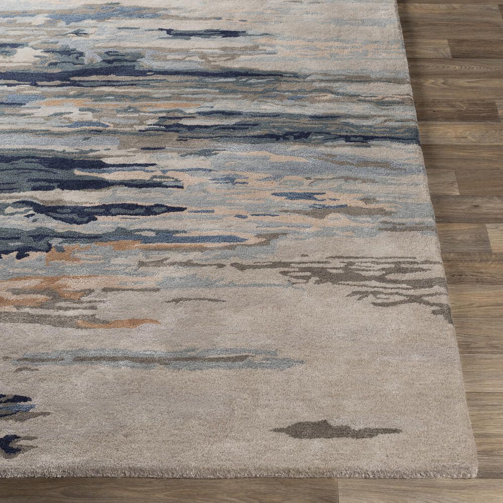 Surya Kavita 2&#39;6&quot; x 8&#39; Medium Gray, Ink Blue, Deep Teal, Dark Brown, Dusty Pink, Beige and Brick Red Runner, , large