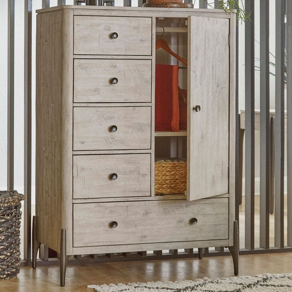 Riva Ridge Zane 5-Drawer Chiffarobe in Parchment and Matte Black, , large