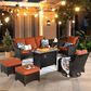 HOMLUX 7-Piece Patio Set in Orange, , large