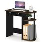 HOMLUX 32" Computer Desk with Two Drawers in Columbia Walnut and Black, , large