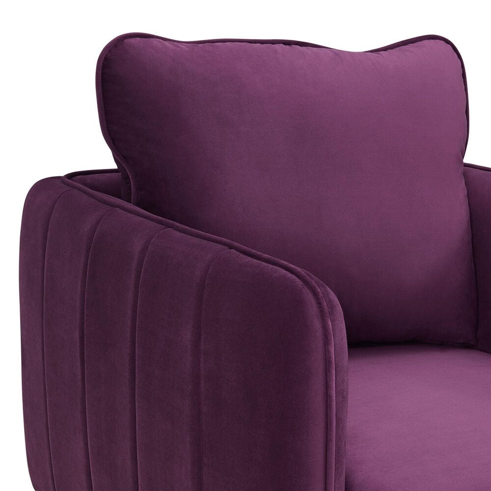 Mayberry Hill Rae Accent Chair in Lavish Purple Velvet, , large