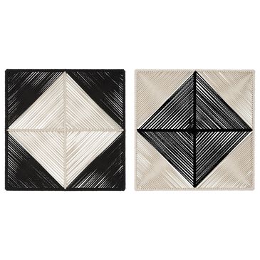 Uttermost Seeing Double Rope Wall Squares in Black and Off White (Set of 2), , large