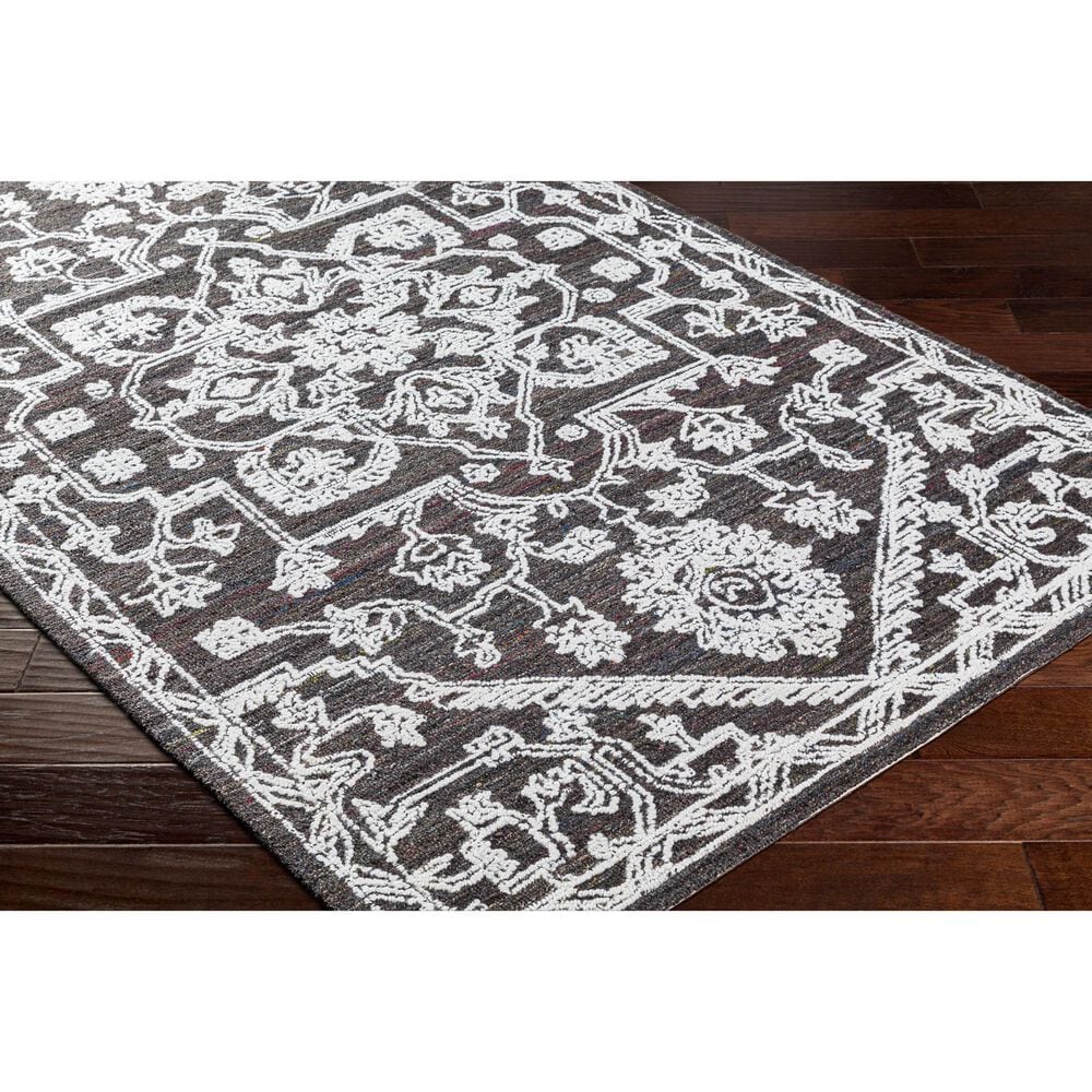 Surya Piazza 9&#39; x 12&#39;   White, Charcoal Area Rug, , large