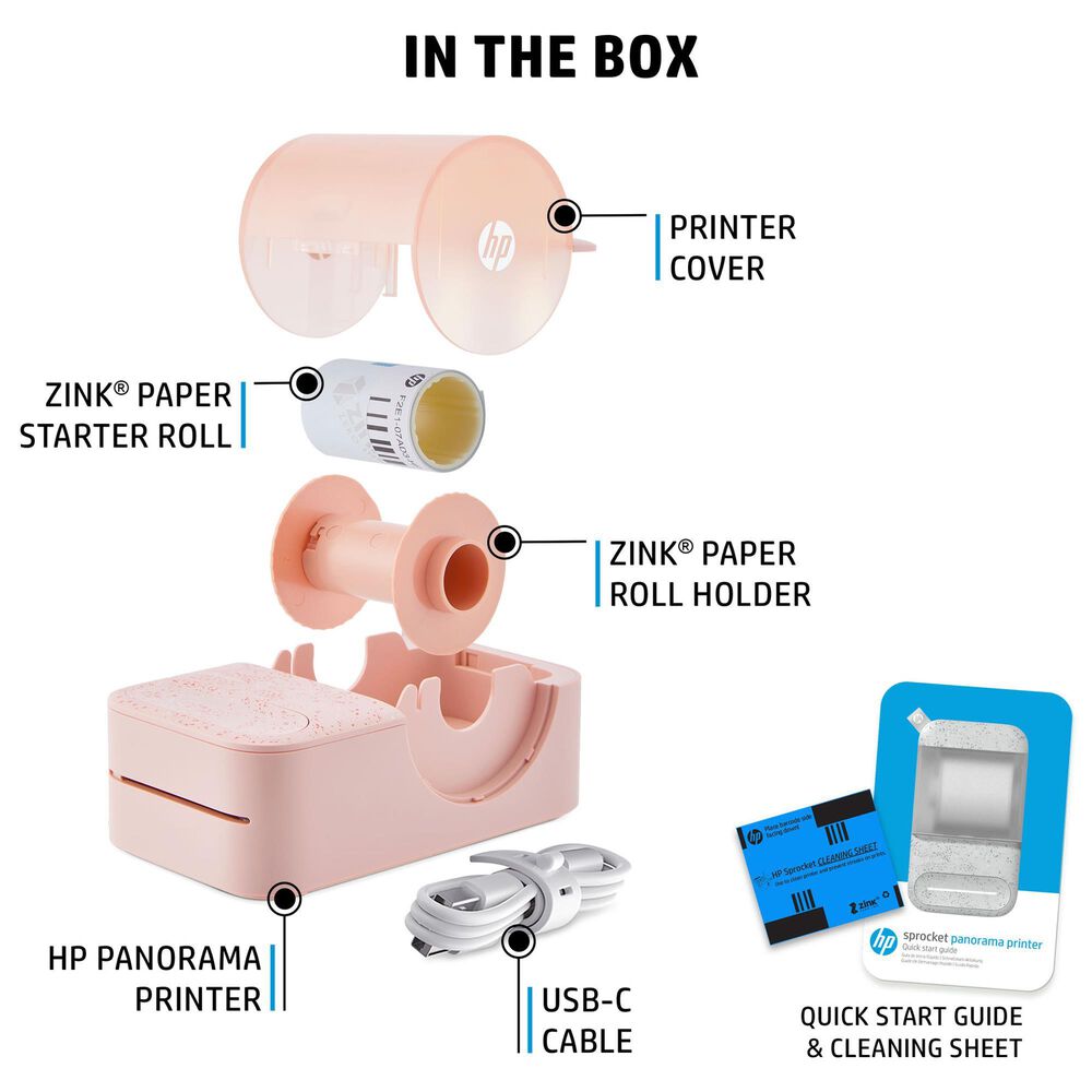 HP Sprocket Panorama Printer in Pink, , large