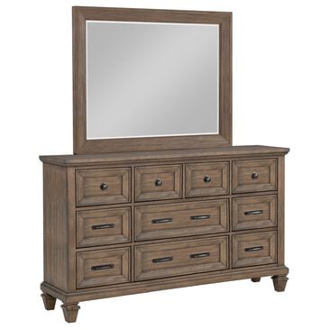 New Heritage Design Mariana 9-Drawer Dresser and Mirror in Vintage Mocha, , large