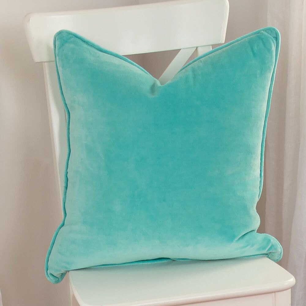 Rizzy Home Solid 20" Down Filled Pillow in Aqua, , large