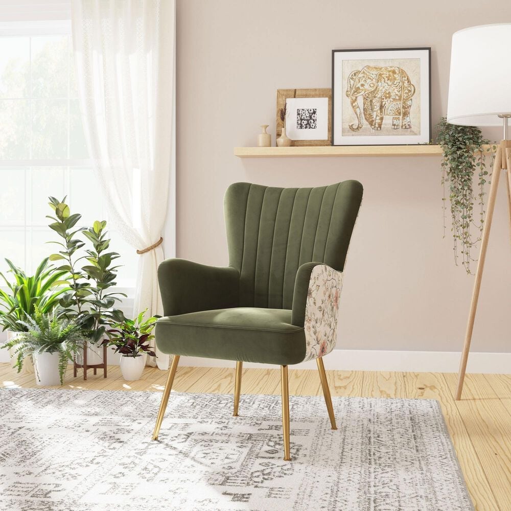 Emerald Home Furnishings Amera Accent Chair in Moss Green, , large