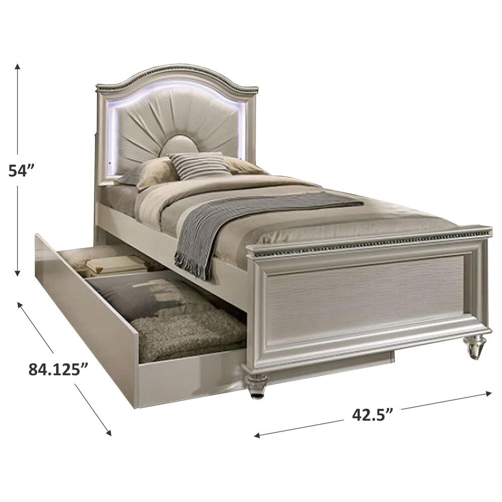 Furniture of America Allie Twin Panel Bed without Trundle in Pearl White, , large