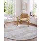 Surya Brunswick 6"7" Round Cream, Light Slate, Taupe, Blue, Gray and Seafoam Area Rug, , large
