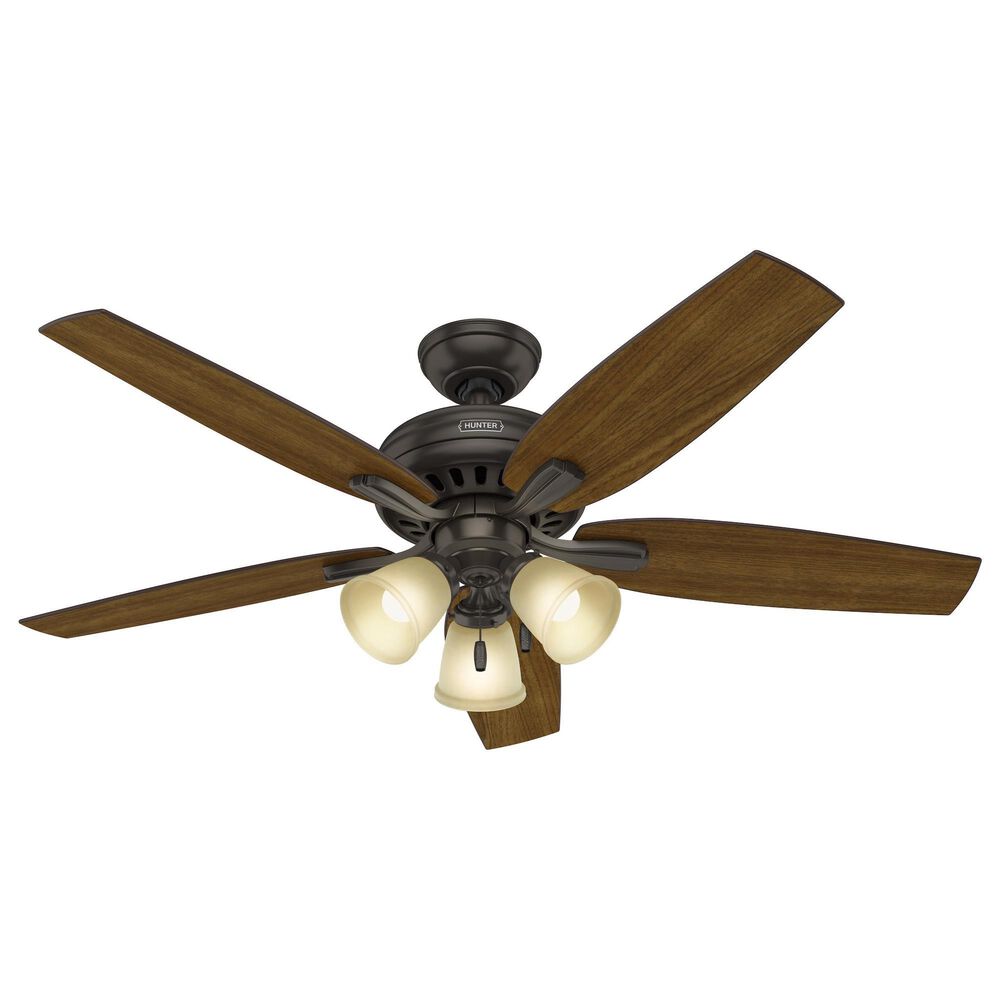 Hunter Newsome 52&quot; Ceiling Fan with 3 Lights in Premier Bronze, , large