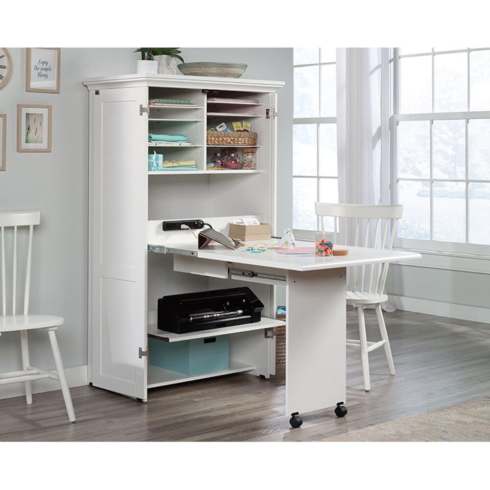 Sauder Select Craft and Sewing Storage Armoire in Soft White, , large