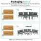 HOMLUX 8-Piece Patio Sofa Furniture Set in Gray, , large