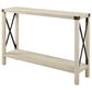 Walker Edison Metal X Entryway Table in White Oak, , large