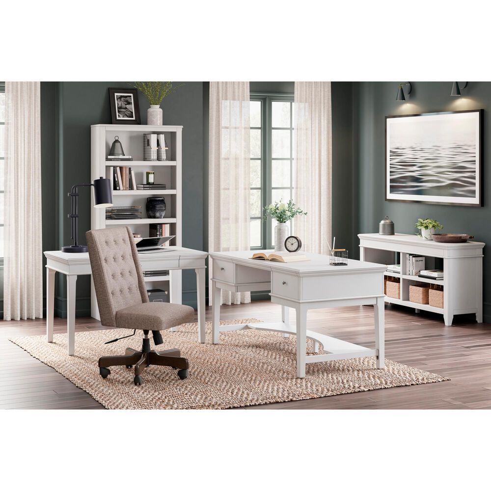 Ashley Kanwyn Credenza Desk in Distressed Whitewash, , large