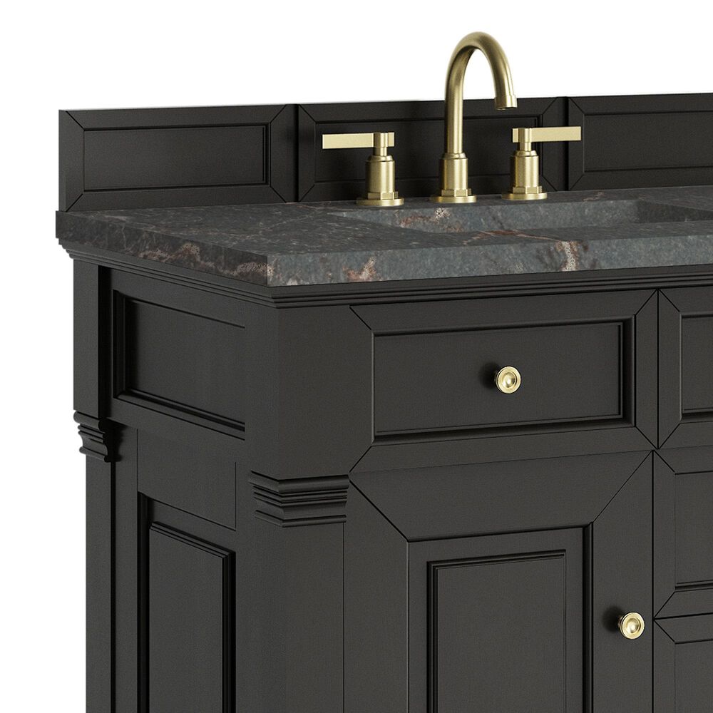 James Martin Vanities Brookfield 36&quot; Single Bathroom Vanity in Black Onyx with 3 cm Parisien Bleu Quartz Top and Rectangular Sink, , large