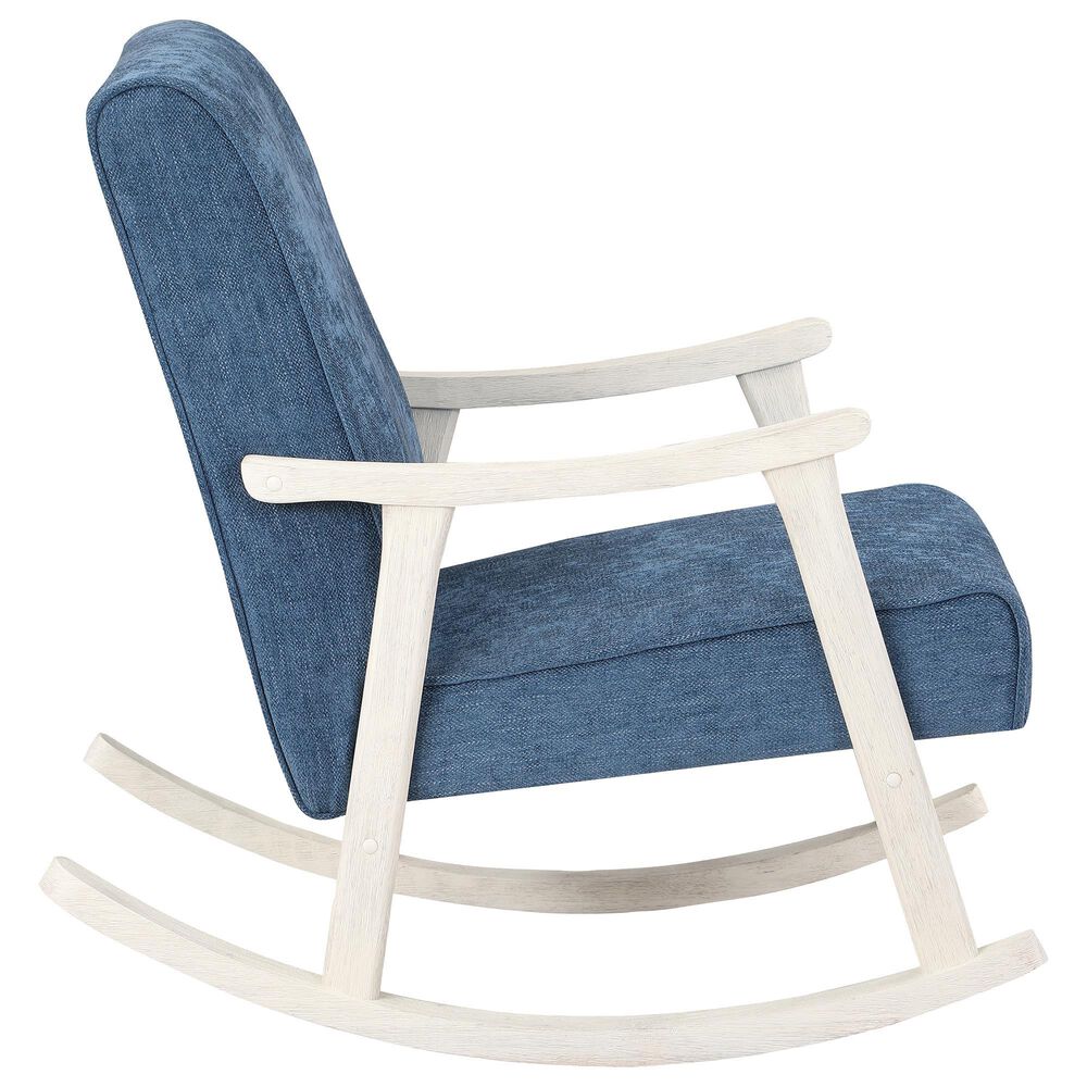 OSP Home Gainborough Rocker with Antique White Frame in Navy, , large